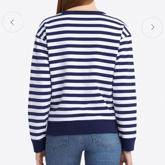 Kelsea Sweatshirt in Awning Stripe Navy Nassau - Picture 3 of 3